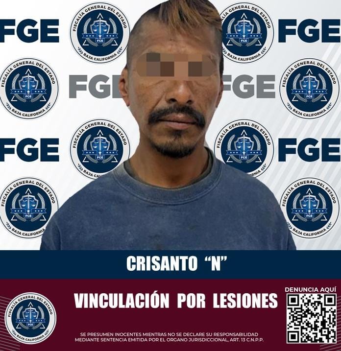 SUJETO QUE HABRÍA LESIONADO A UNA MUJER CON UNA BOTELLA DE VIDRIO, ES VINCULADO A PROCESO EN SAN QUINTÍN