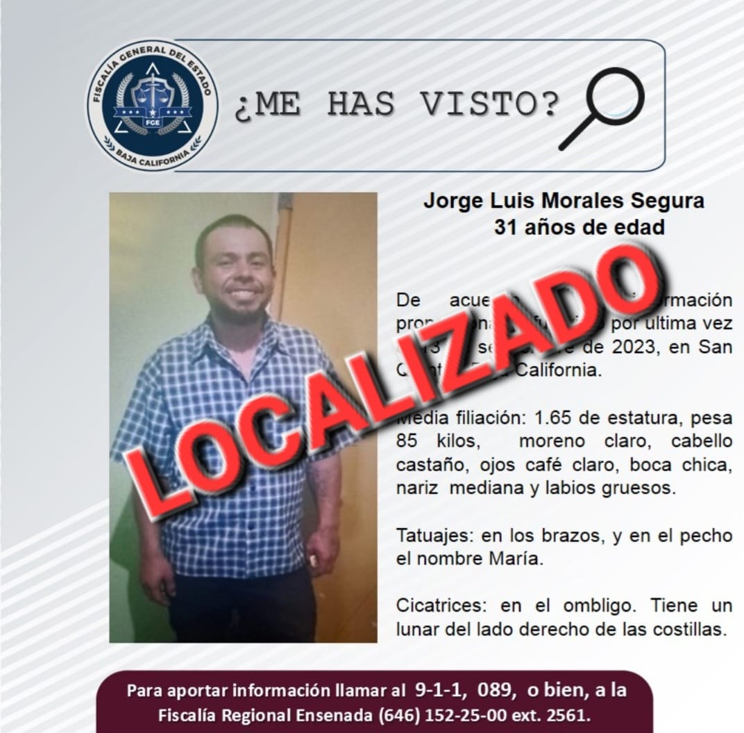 LOCALIZADO, Jorge Luis Morales Segura