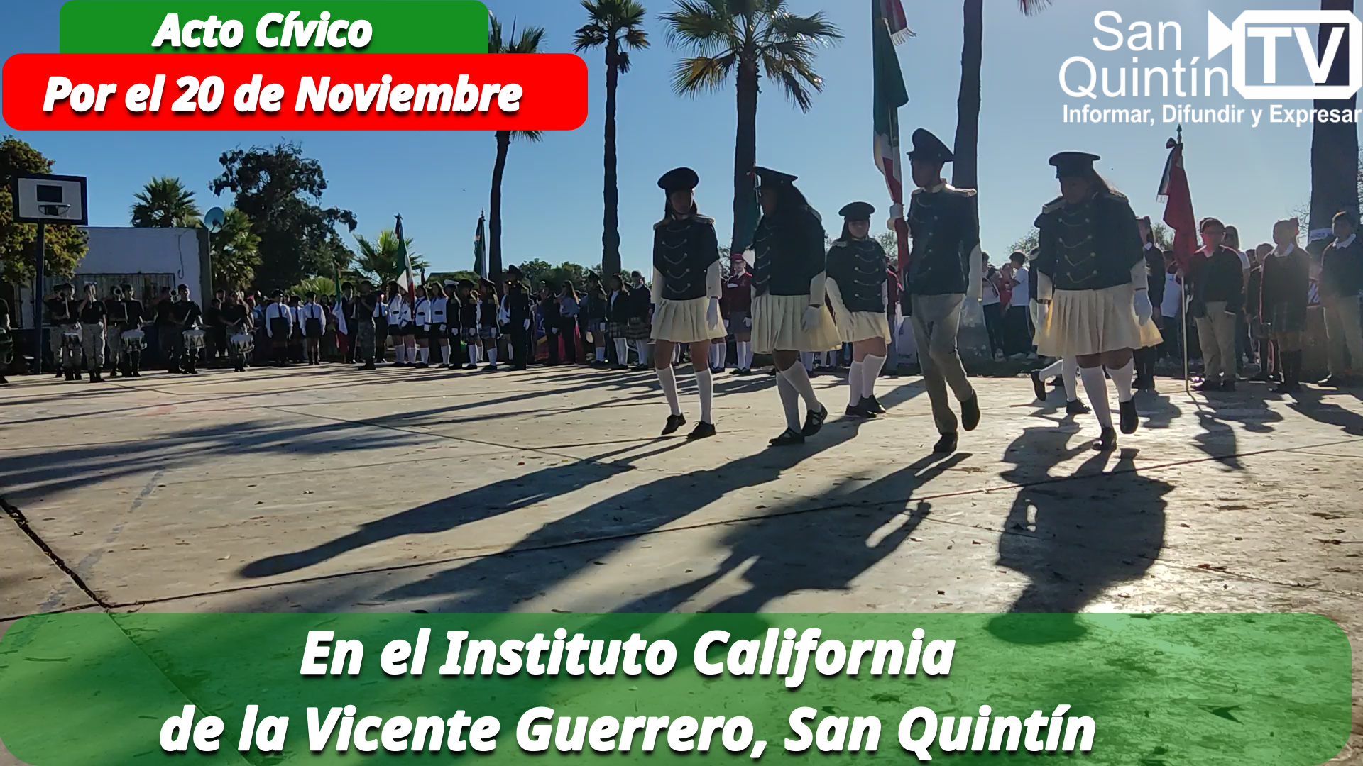 Acto Cívico del 20 de noviembre en la Colonia Vicente Guerrero, San Quintín