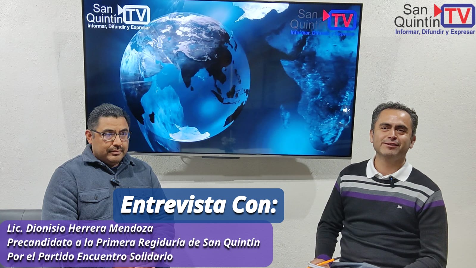 Entrevista con Dionisio Herrera Mendoza; precandidato a Regidor de San Quintín por el Partido Encuentro Solidario