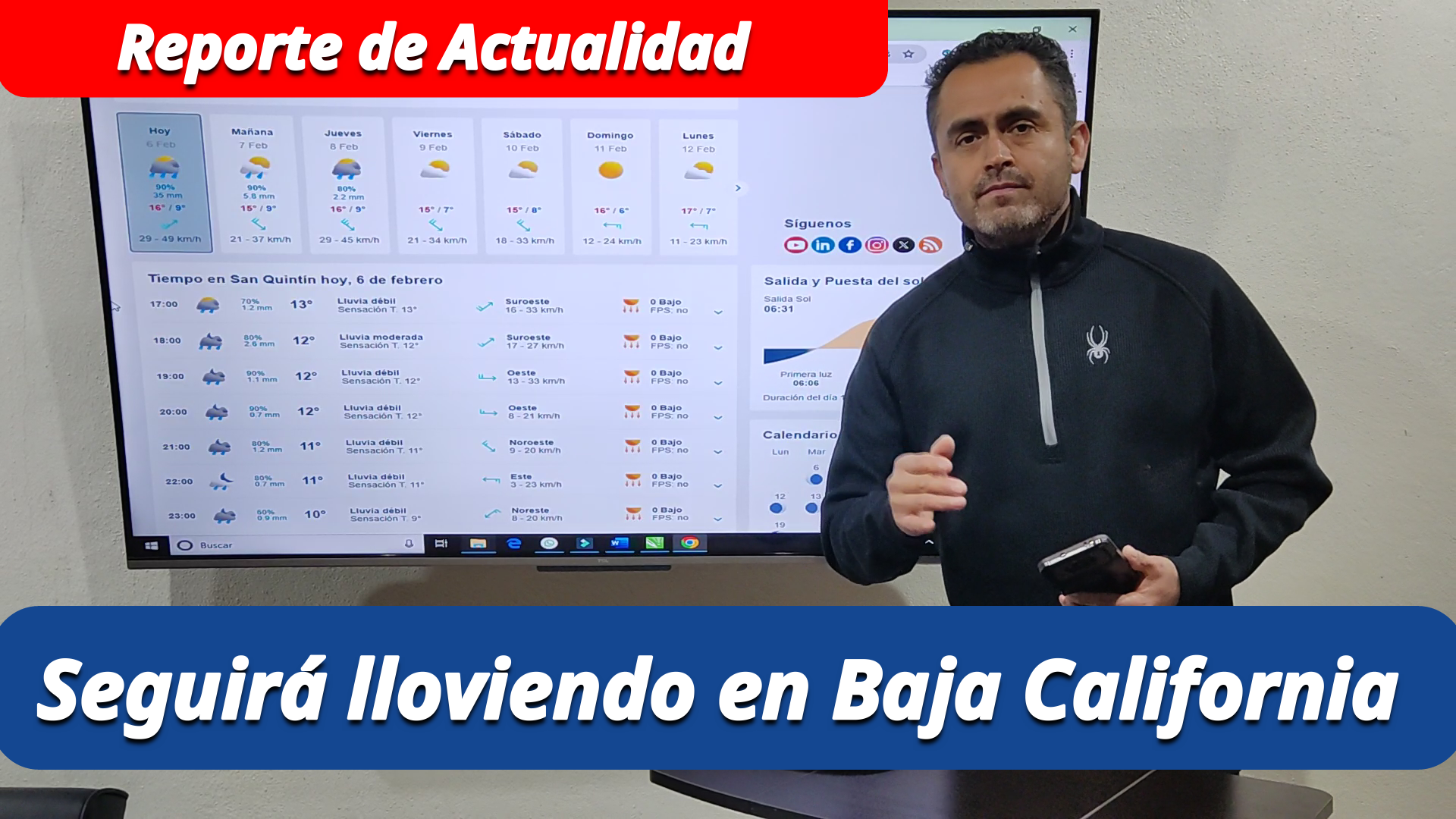 Continuarán las lluvias en Baja California