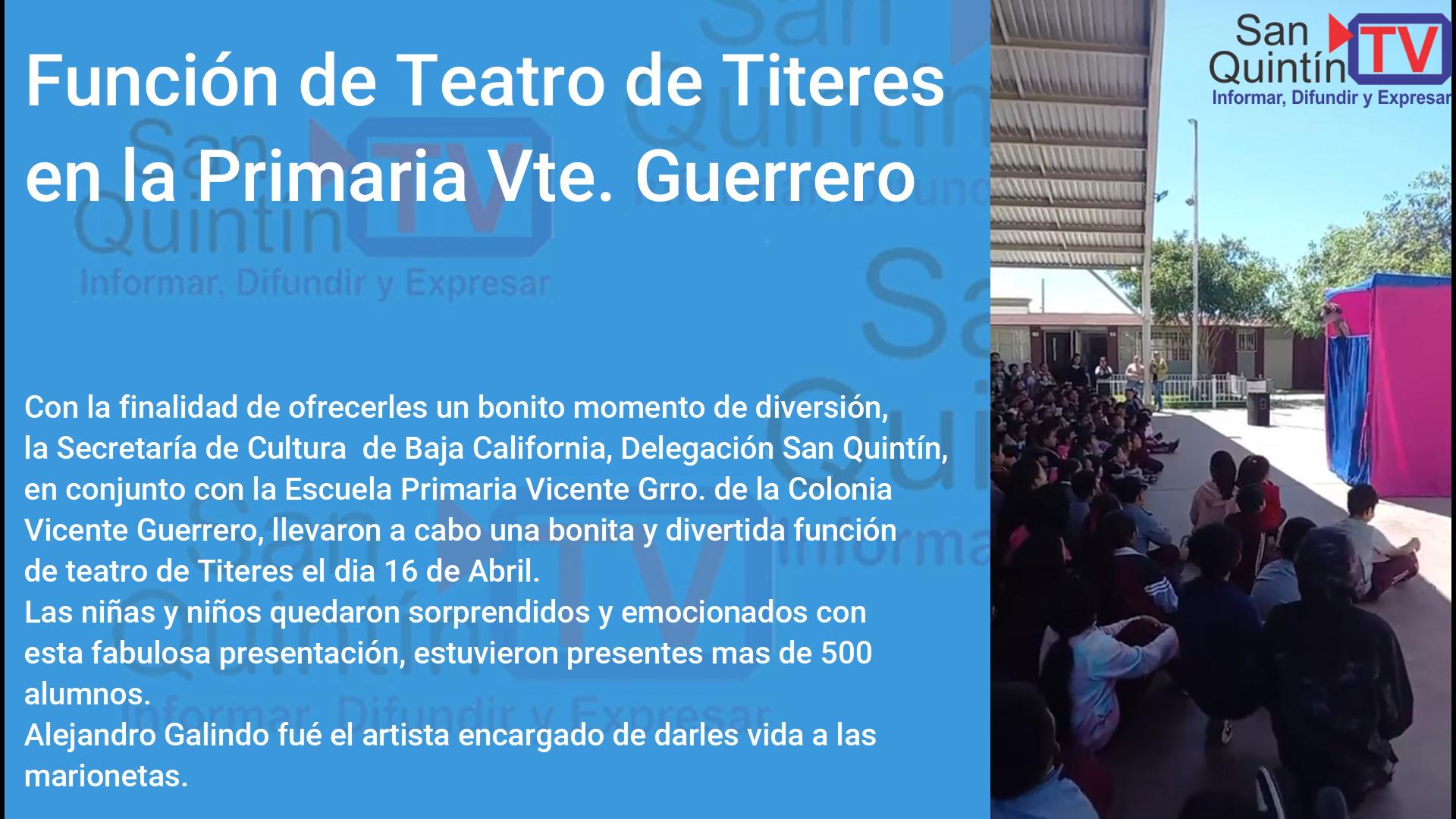 Función de Teatro de Titeres en la Primaria Vicente Guerrero