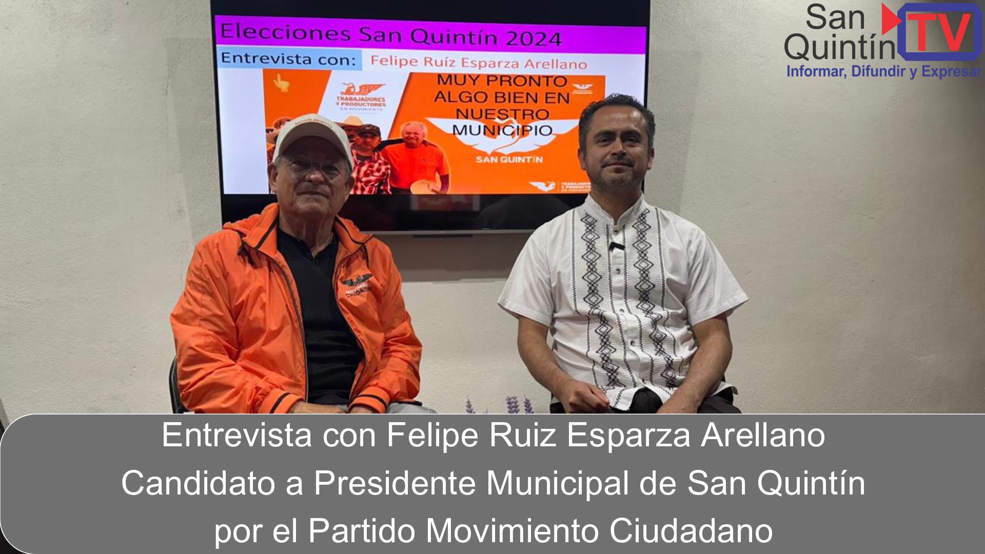 Video Entrevista a Felipe Ruiz Esparza, Candidato a la Presidencia Municipal de San Quintín por MC