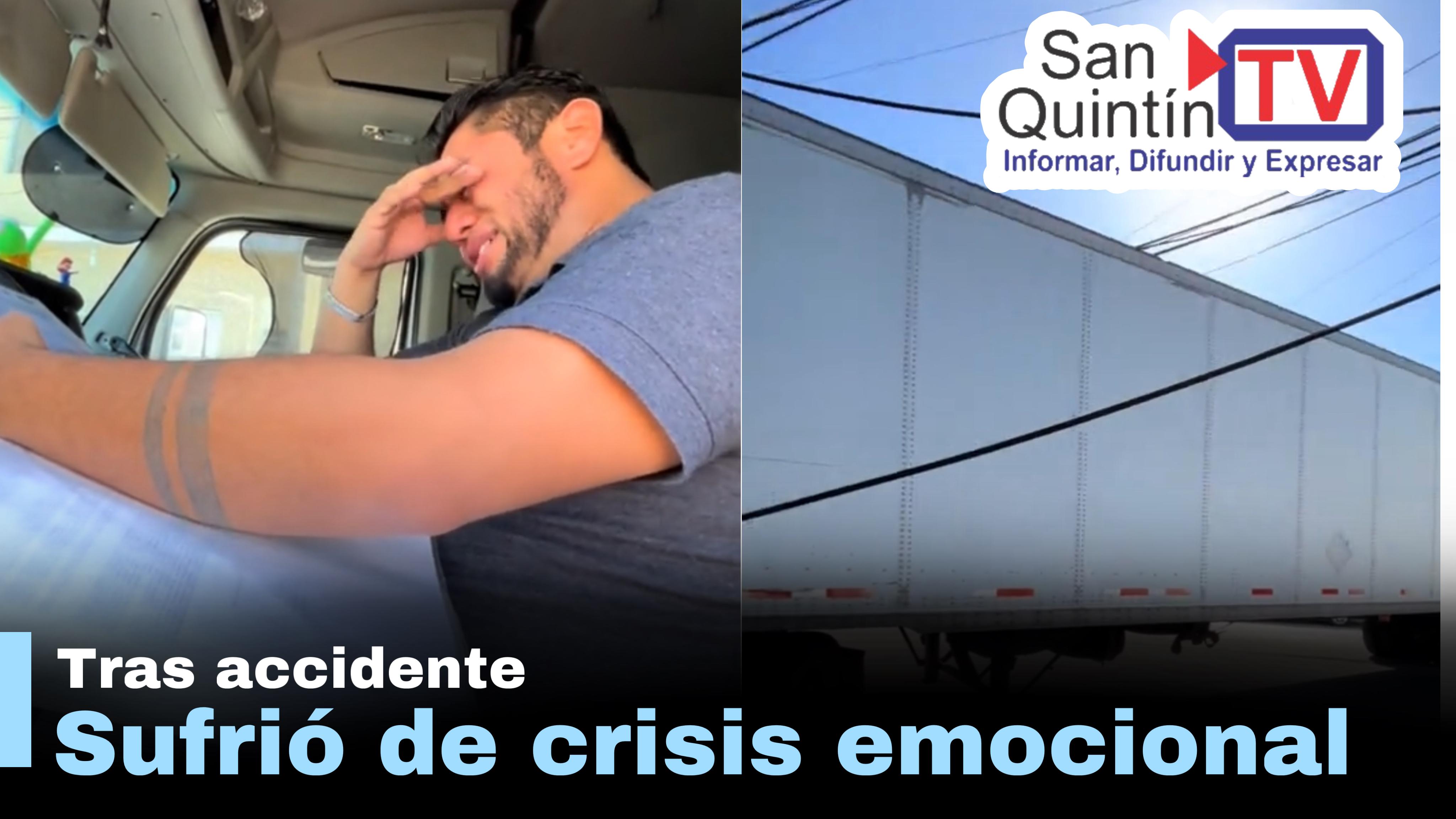 LO MÁS VIRAL: Trailero vive crisis de ansiedad tras accidente con cables eléctricos