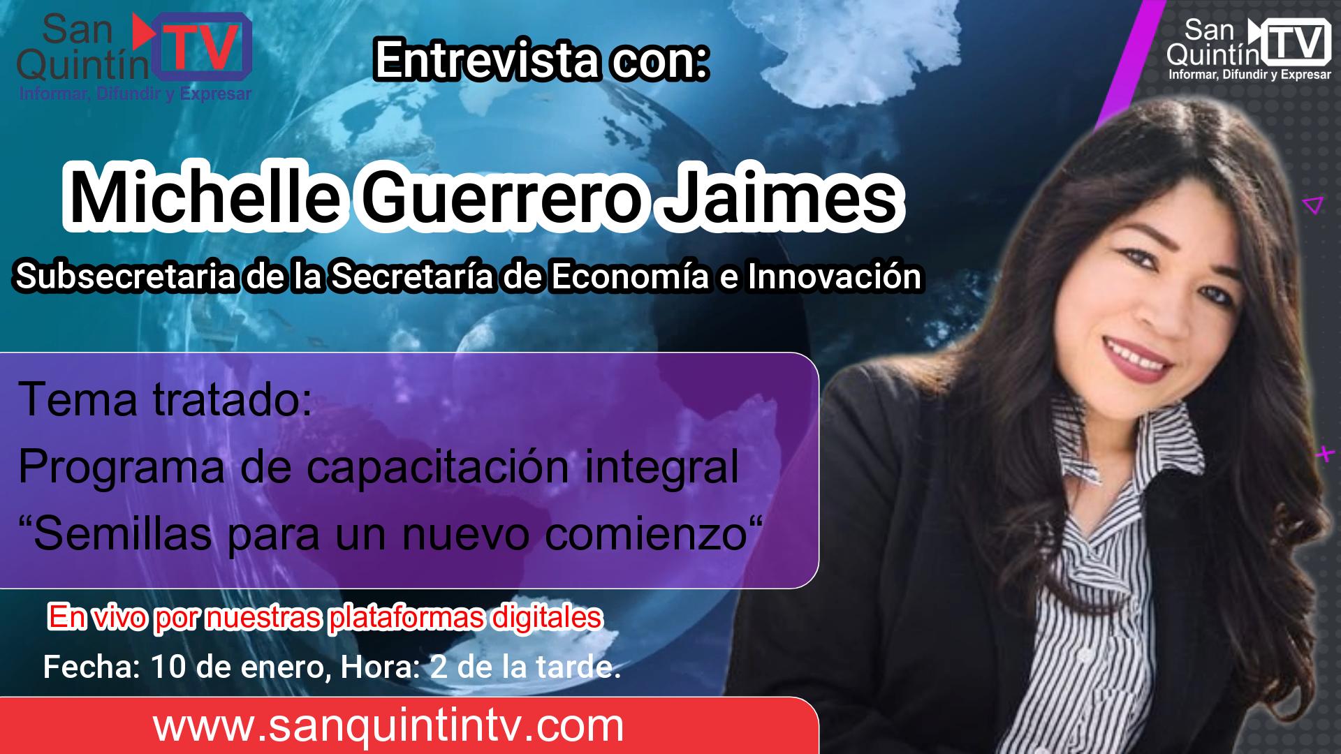 Entrevista con Michelle Guerrero Jaimes, sobre el Programa de capacitación “Semillas para un nuevo comienzo“