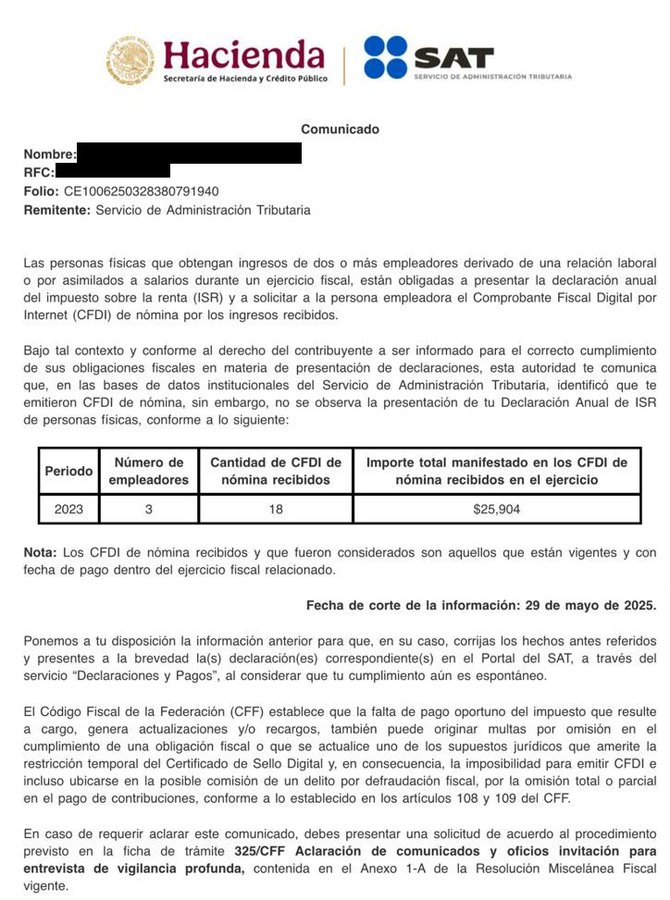¡Ahora el SAT va tras los asalariados! Esto es lo que debes saber si recibiste su correo