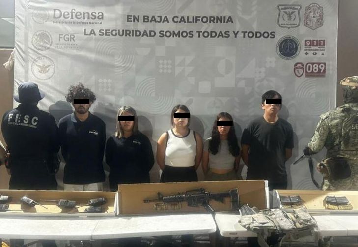 Operativo en Tecate deja cinco detenidos, armas, droga y combustible ilegal