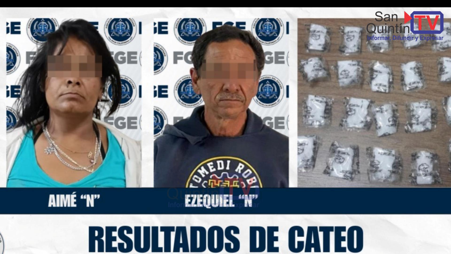 Cateo en San Quintín deja dos detenidos y droga asegurada