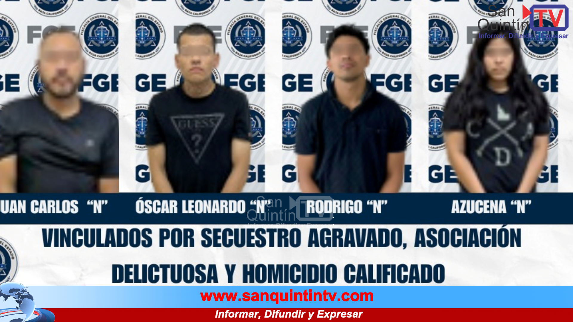 Cae peligrosa banda criminal en San Quintín: cuatro detenidos por secuestro y homicidio
