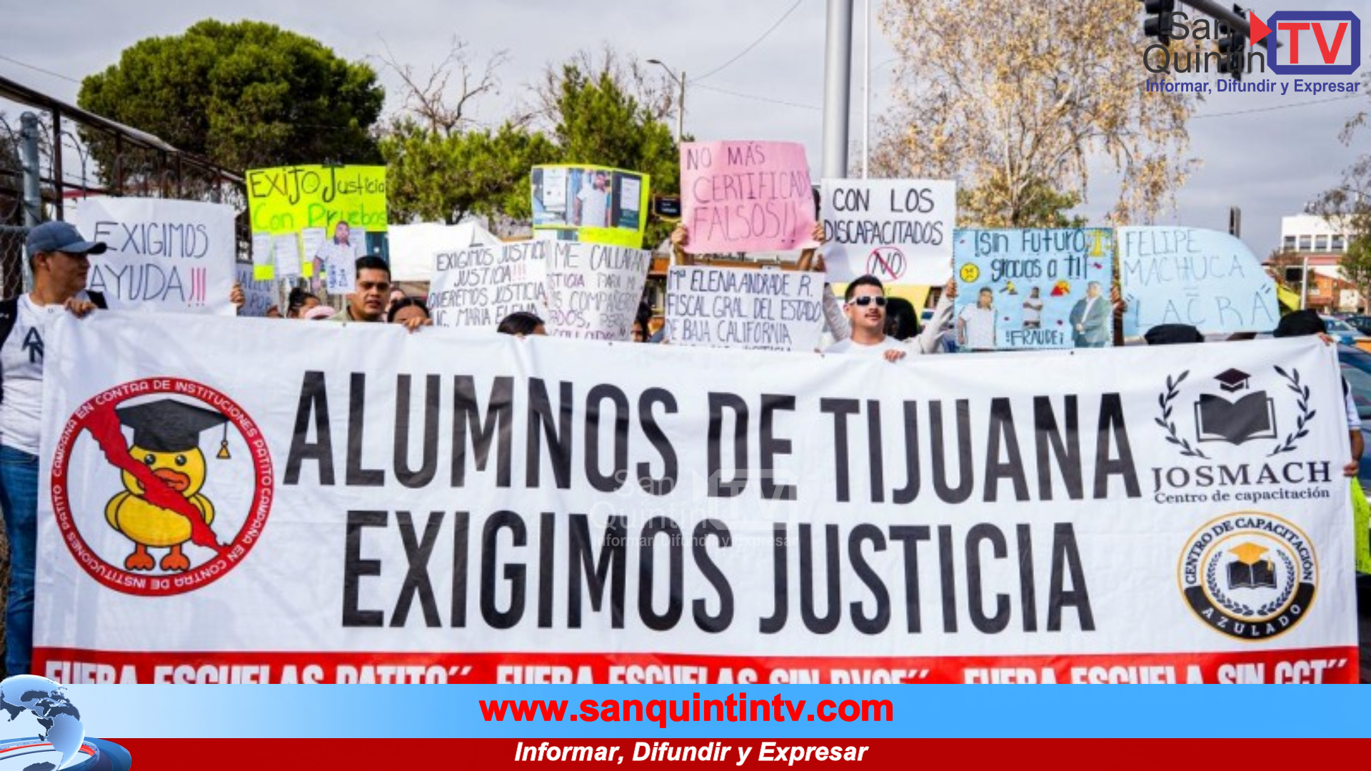 Estallan protestas en Tijuana por presunto fraude escolar: alumnos acusan a “Preparatoria Josmach” de ser Patito