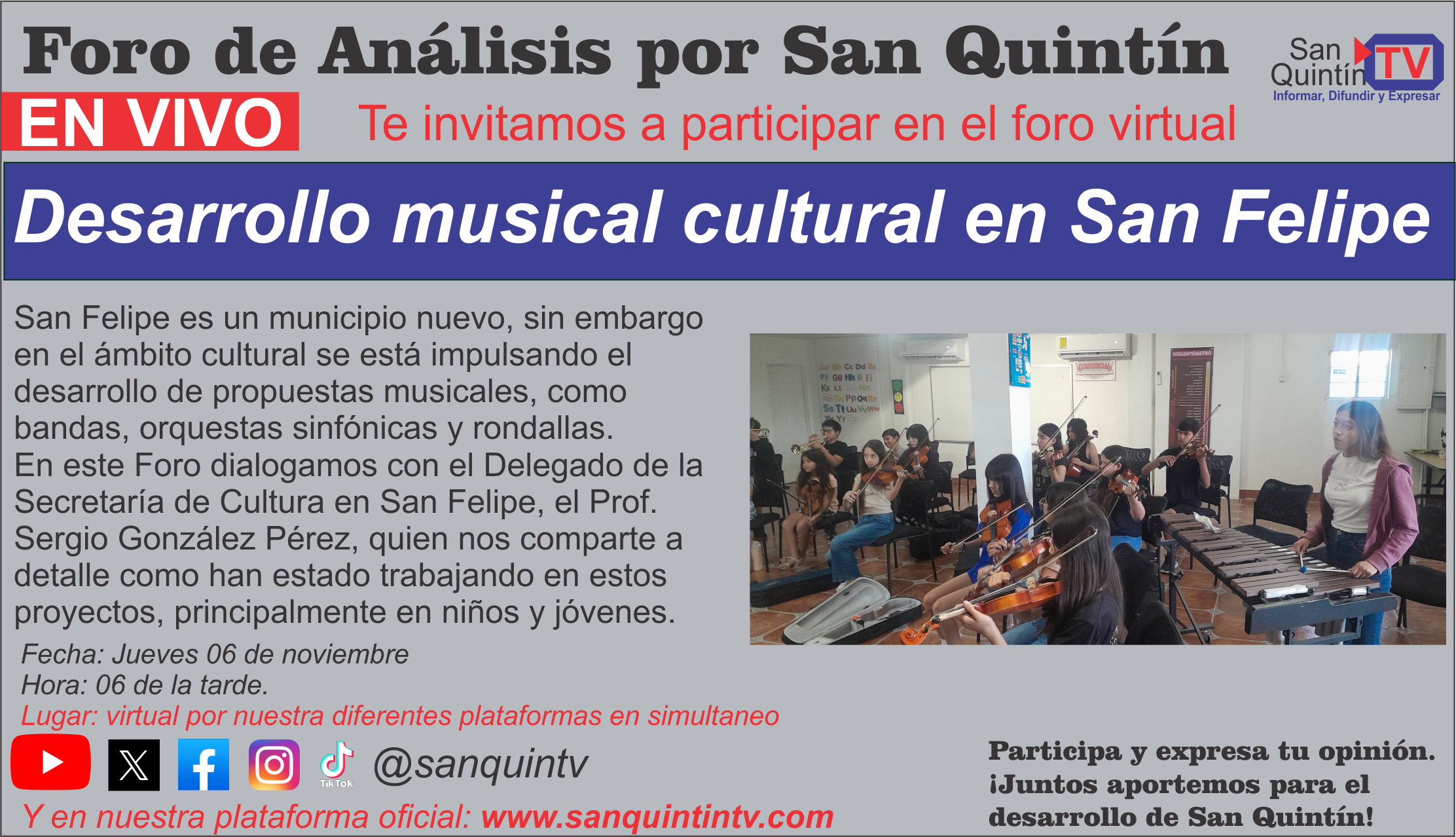 FORO: Desarrollo musical cultural en San Felipe