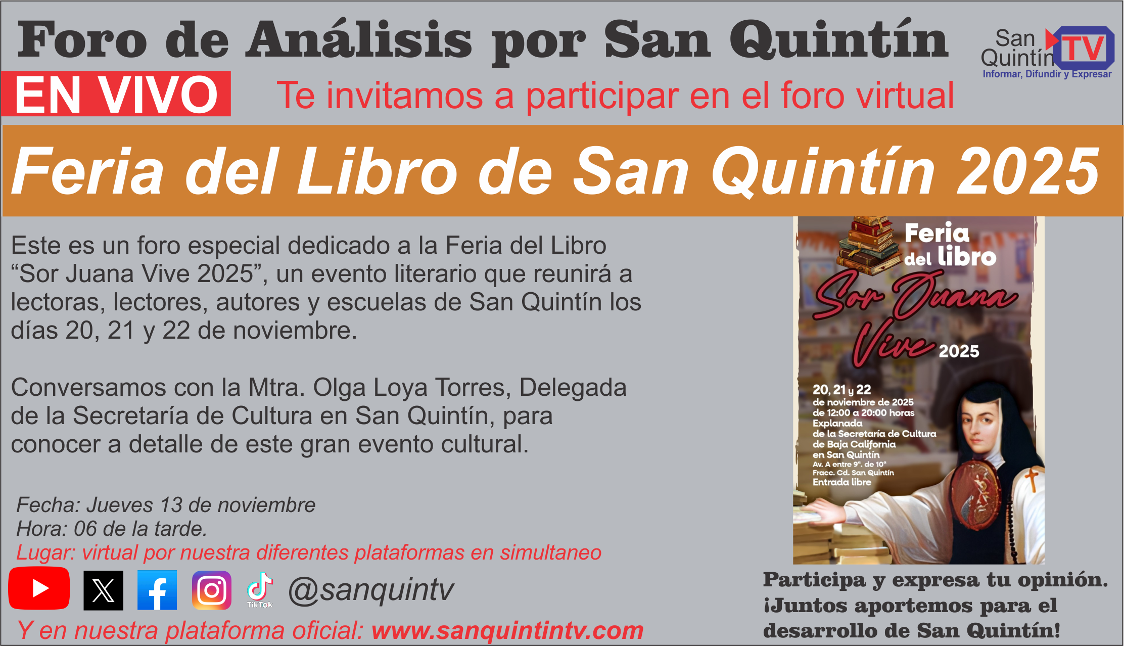 FORO: Feria del Libro en San Quintín 2025