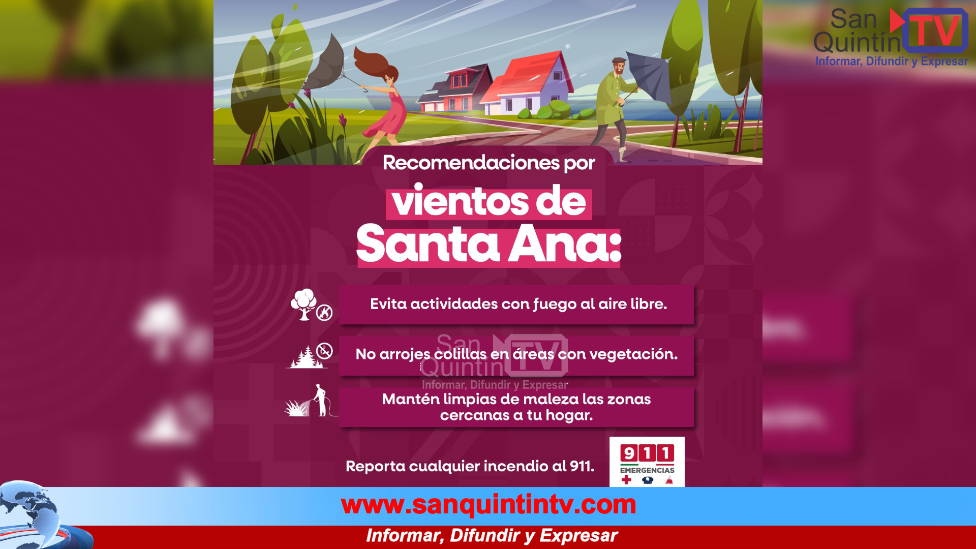 Alertan por llegada de vientos de Santa Ana, autoridades piden extremar precauciones