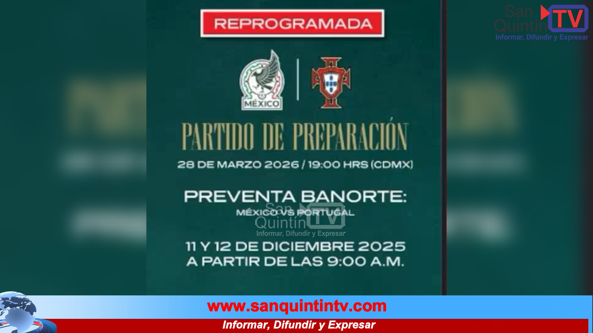 Reprograman venta de boletos para el México vs Portugal en la reapertura del Estadio Banorte