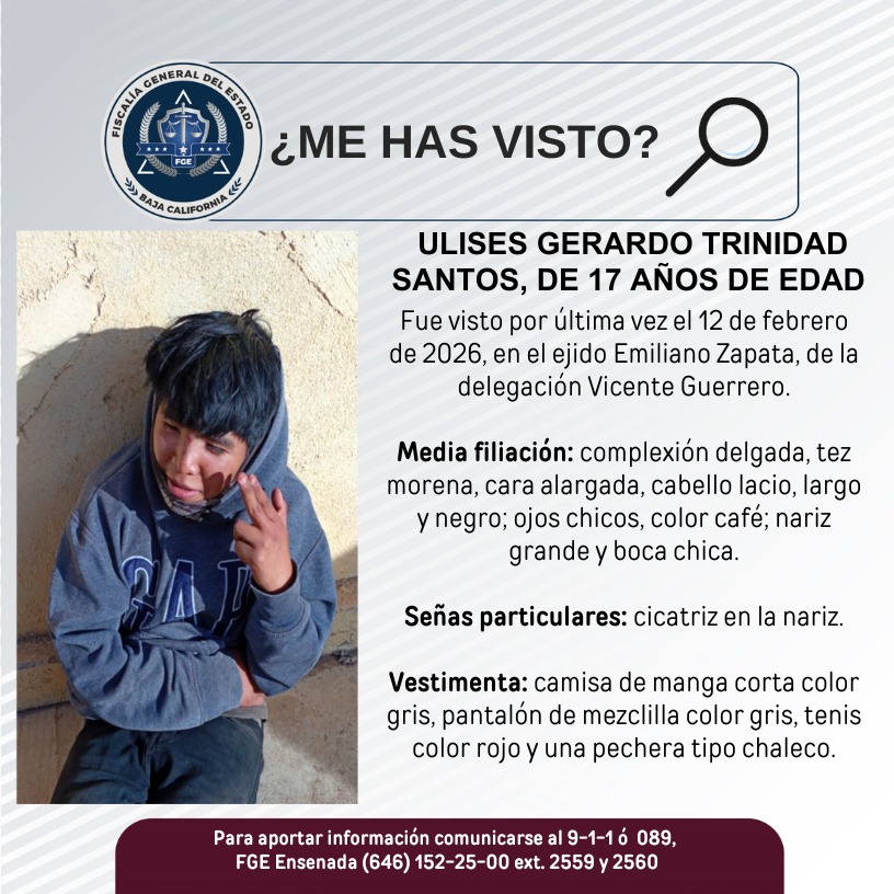 Alerta urgente: buscan a joven desaparecido en Vicente Guerrero