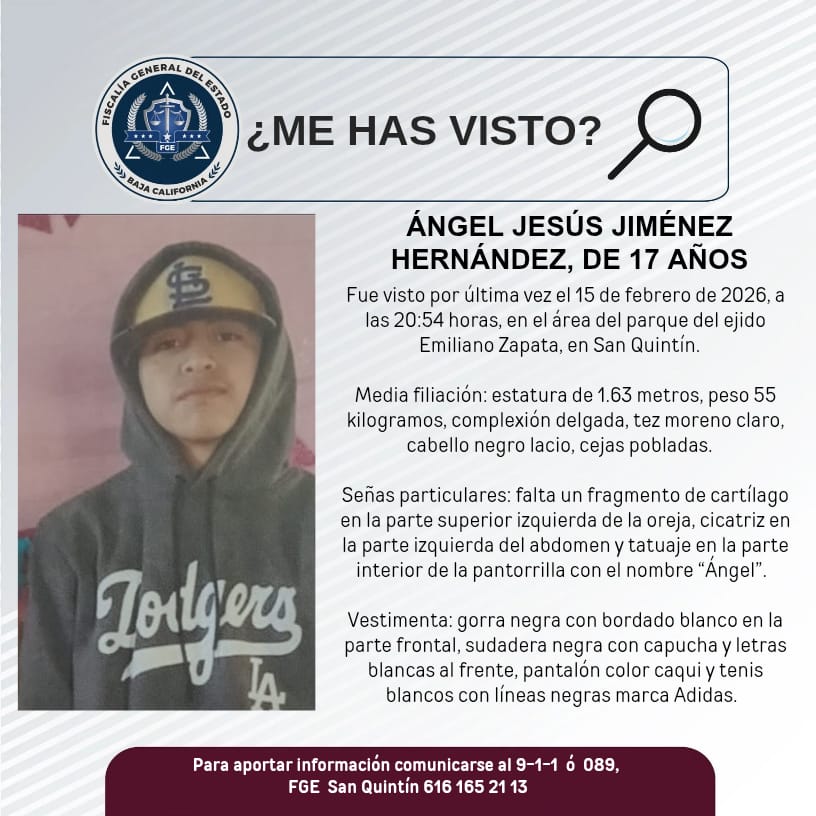 ¿Has visto a Ángel Jesús Jiménez Hernández de 17 años?