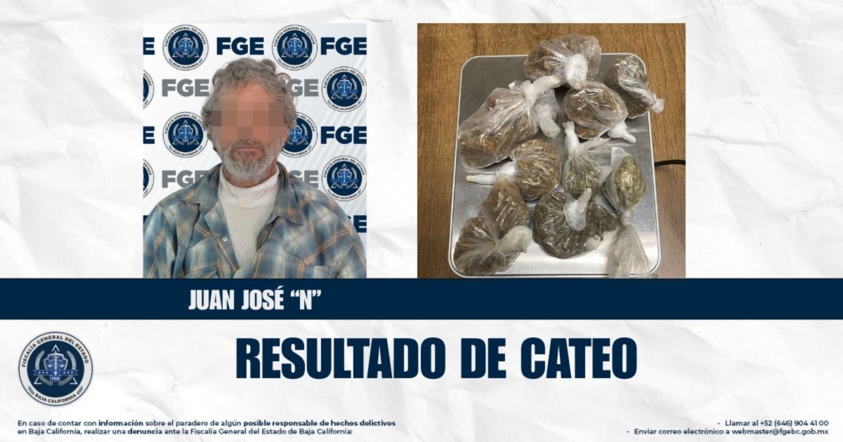 Cateo en San Quintín termina con un detenido y droga asegurada en el ejido Nueva Odisea