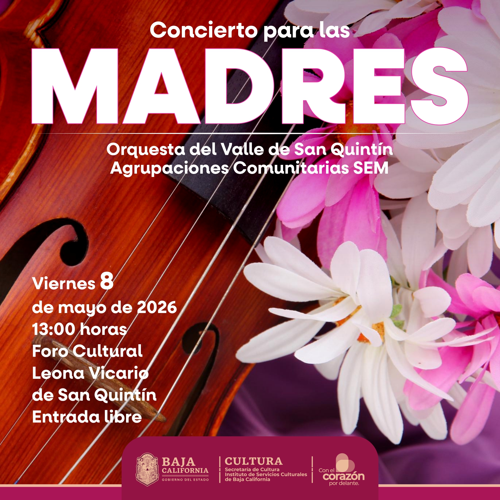 CULTURA BC CONMEMORA EL DÍA DE LAS MADRES CON UNA PROGRAMACIÓN CULTURAL EN TODO EL ESTADO