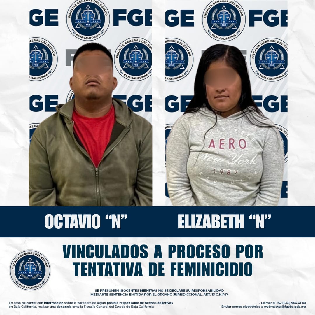 Vinculan a pareja por presunto intento de feminicidio en San Quintín